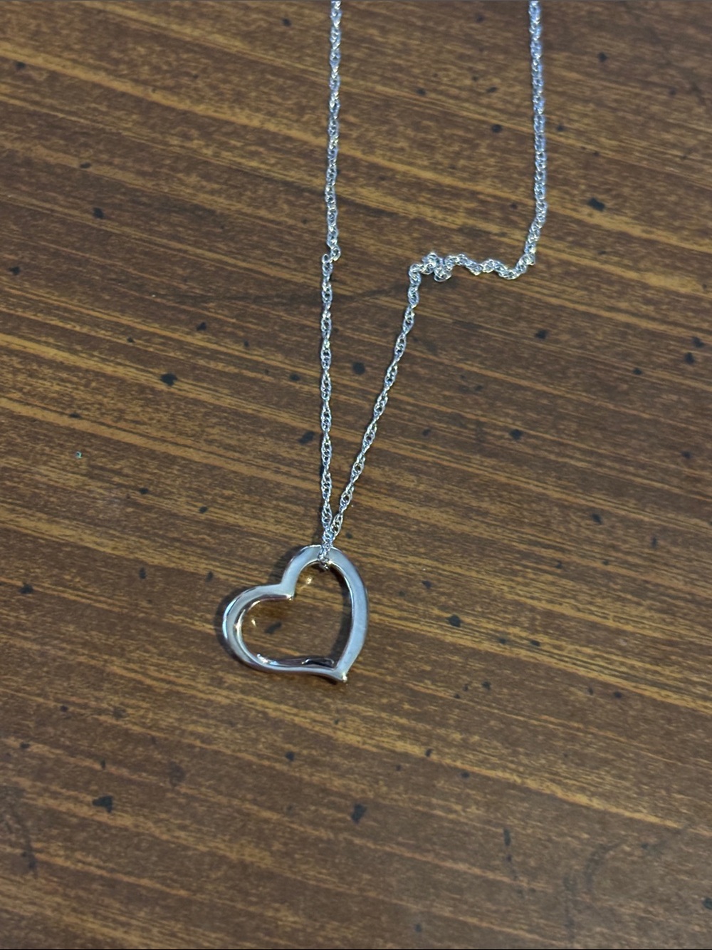 Sterling Silver Open Heart Necklace — Classic Silver Heart Pendant - Picture 2 of 4